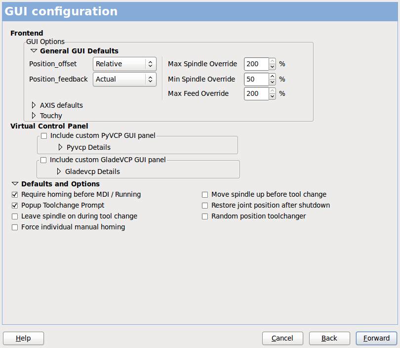 pncconf gui