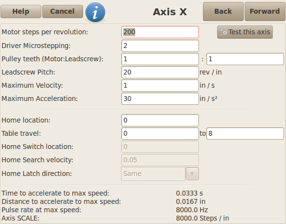 stepconf axis